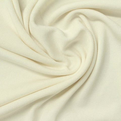 Polyester Stretch Rib Knit Fabric, 230 gsm, 160 cm — Beige