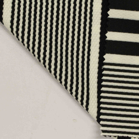 Black Horizontal-Stripe Knit, Viscose-Poly, 270 gsm