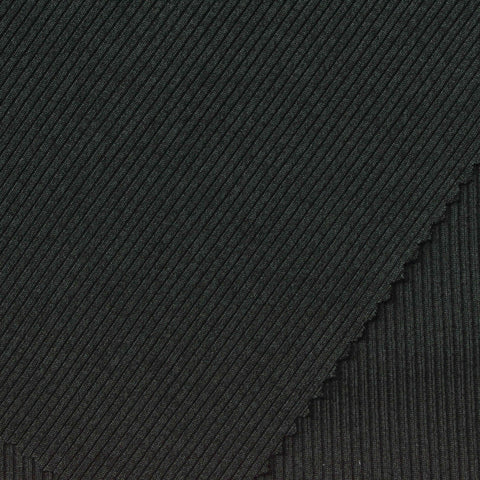 Polyester Stretch Rib Knit Fabric, 354 gsm, 140 cm — Grey