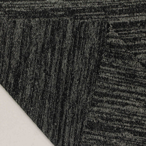 Black Marl Jersey Knit, Poly-Viscose, 210 gsm