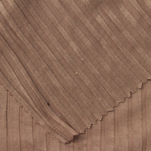 100% Viscose Rib Knit Fabric, 145 gsm, 140 cm — Brown