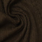 Dark Brown Vertical-Stripe Rib Knit, Viscose-Poly — photo 2
