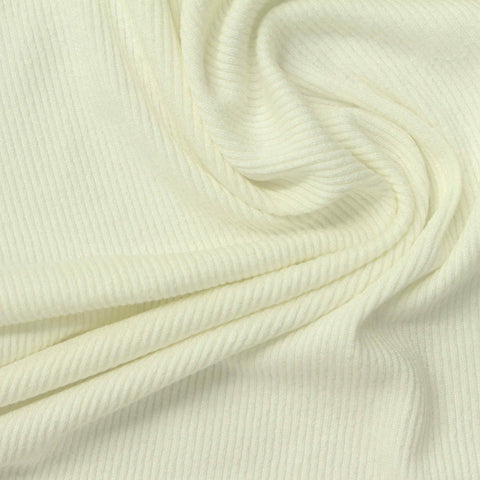 Off-White Ribbed Rib Knit, Viscose
