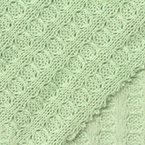 Light Green Textured Waffle Knit, Poly-Viscose — photo 2