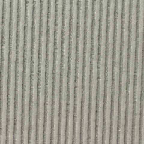 Brushed Polyester Viscose Stretch Rib Knit Fabric, 280 gsm, 155 cm — Grey
