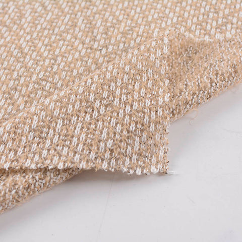 Jacquard Polyester Acrylic Chunky Knit Fabric, 234 gsm — Beige