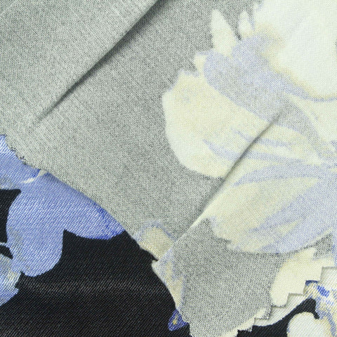 White Floral Satin