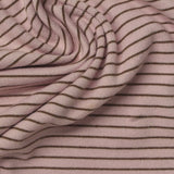 Brown Horizontal-Stripe Birdseye Knit, Polyester — photo 2