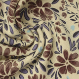 Brown Floral Velvet, Cotton-Poly — photo 2