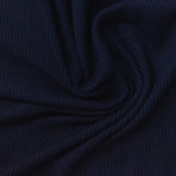 Viscose Stretch Rib Knit Fabric, 285 gsm, 135 cm — Navy — photo 2