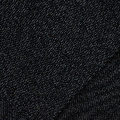 Navy Marl Rib Knit, Polyester, 281 gsm