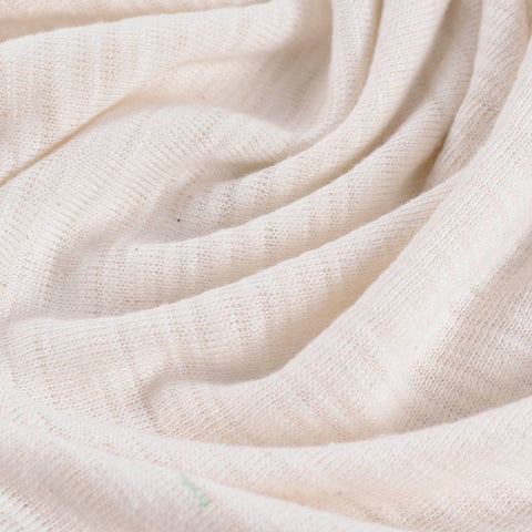 Light Cream Marl Jersey Knit, Cotton-Poly, 190 gsm