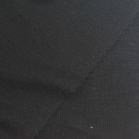 Tencel Lyocell Viscose Stretch Interlock Knit Fabric, 260 gsm, 170 cm — Black