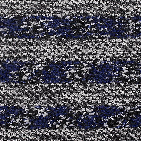 Blue Horizontal-Stripe Chunky Knit, Polyester, 484 gsm