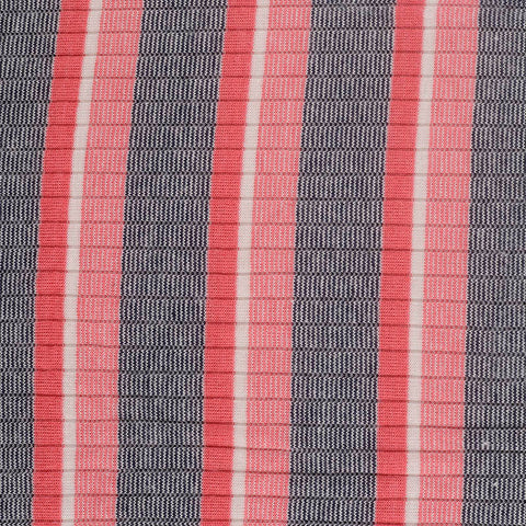 Dark Blue Vertical-Stripe Rib Knit, Cotton