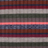 Brown Horizontal-Stripe Rib Knit, Polyester