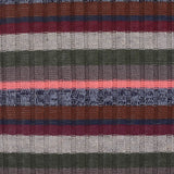 Brown Horizontal-Stripe Rib Knit, Polyester — texture