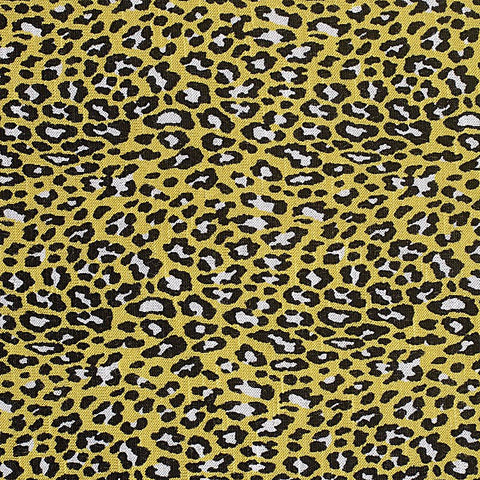 Yellow Leopard Jersey Knit, Viscose