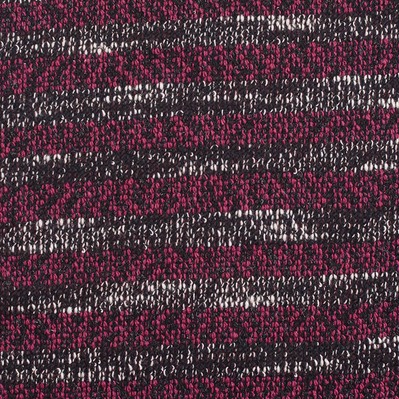Magenta Horizontal-Stripe Chunky Knit, Polyester, 350 gsm