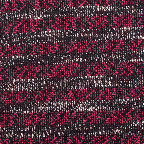 Magenta Horizontal-Stripe Chunky Knit, Polyester, 350 gsm