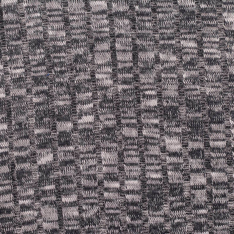 Dark Grey Heathered-Marl Rib Knit, Poly-Viscose, 181 gsm