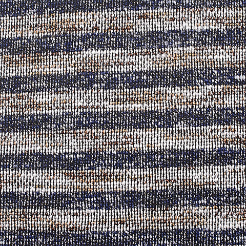 Dark Blue Horizontal-Stripe Chunky Knit, Poly-Viscose, 398 gsm