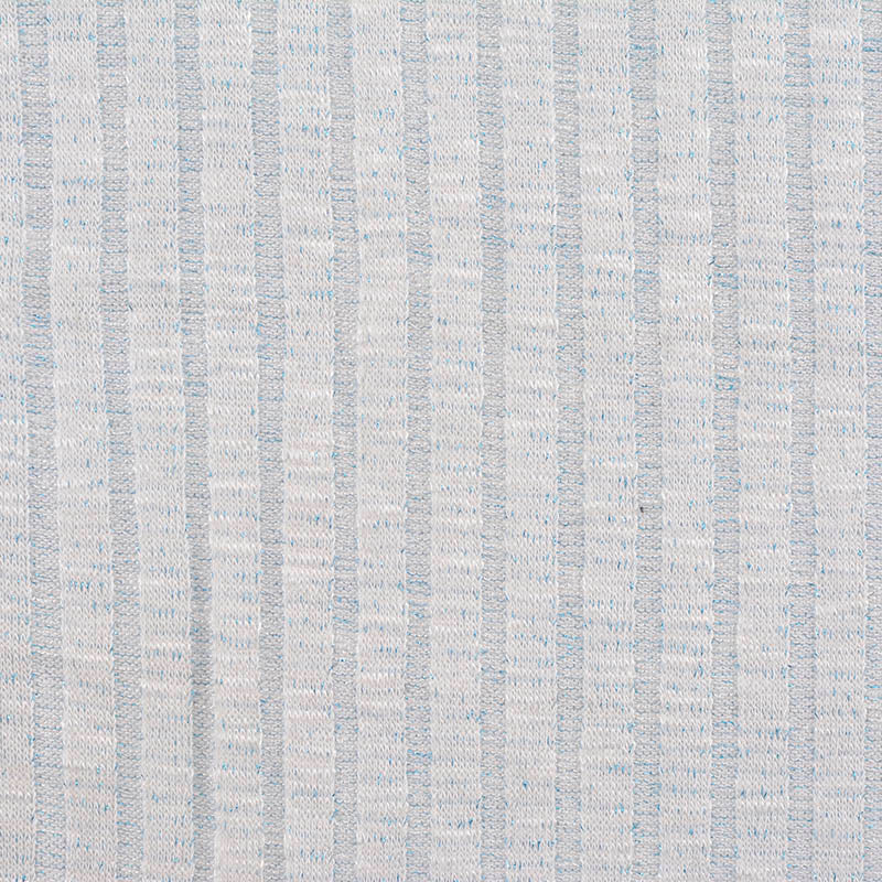Light Blue Marl Rib Knit, Viscose-Poly, 226 gsm