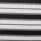 Black Horizontal-Stripe Rib Knit, Viscose-Poly