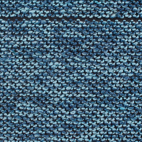 Dark Blue Horizontal-Stripe Chunky Knit, Polyester, 375 gsm