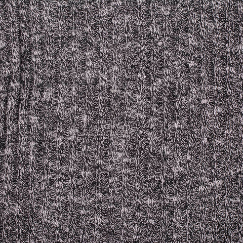Black Marl Rib Knit, Poly-Viscose, 265 gsm