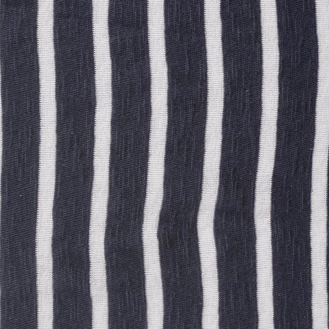 Charcoal Vertical-Stripe Rib Knit, Cotton-Poly