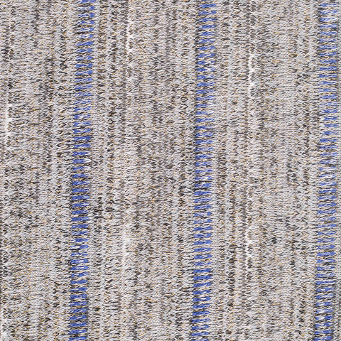 Blue Vertical-Stripe Chunky Knit, Poly-Viscose, 220 gsm