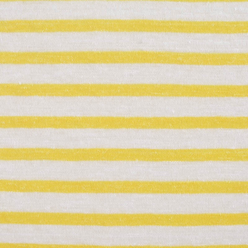 Yellow Horizontal-Stripe Knit, Poly-Linen