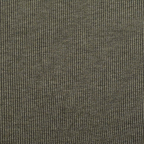 Viscose Stretch Rib Knit Fabric, 153 gsm — Khaki