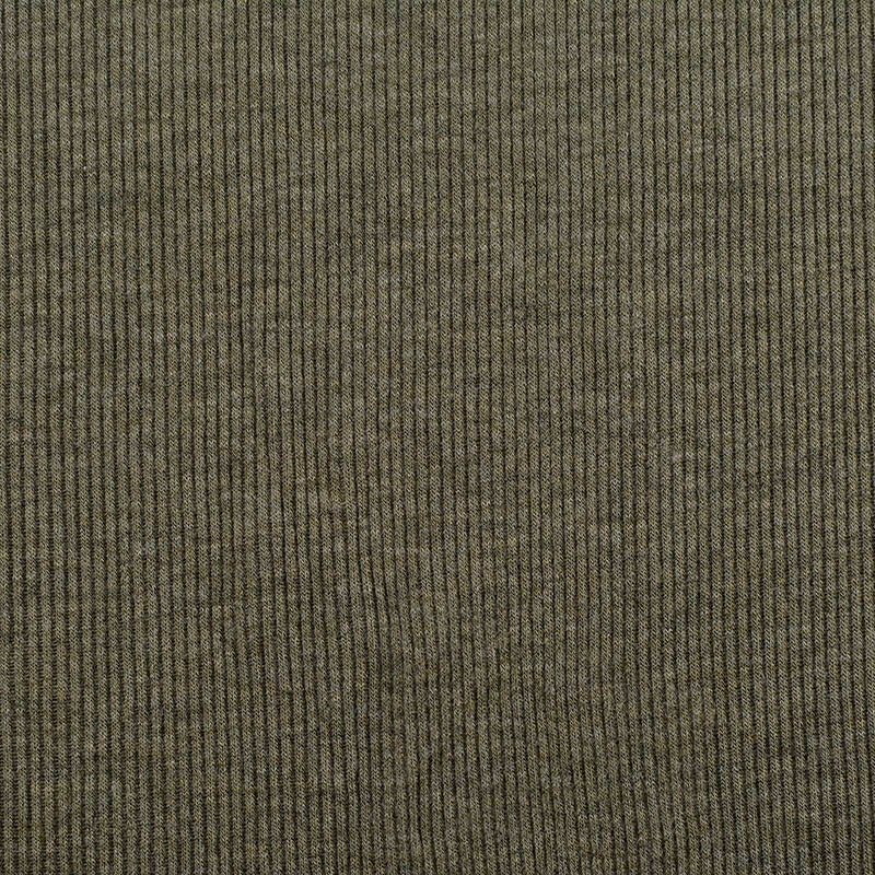 Viscose Stretch Rib Knit Fabric, 153 gsm — Khaki