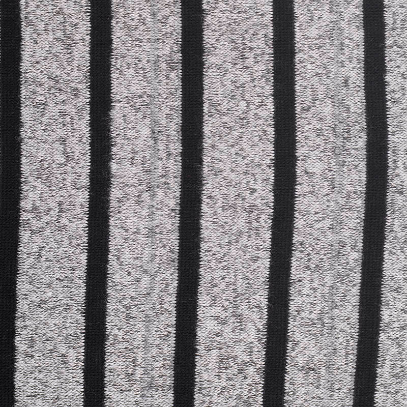 Black Vertical-Stripe Chunky Knit, Poly-Cotton, 189 gsm