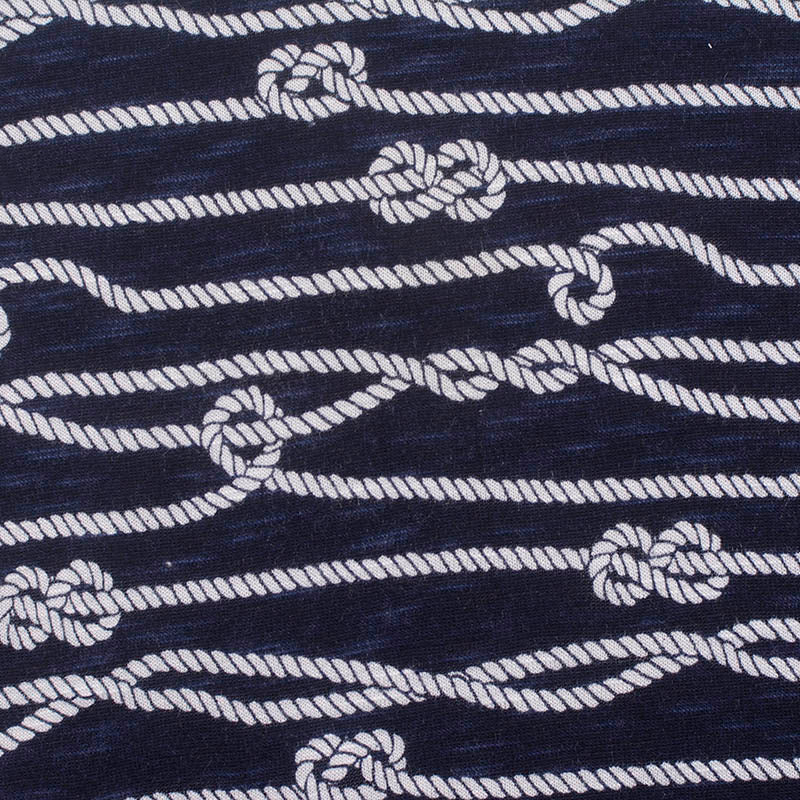 Printed Slub 100% Viscose Jersey Knit Fabric, 145 gsm — Navy