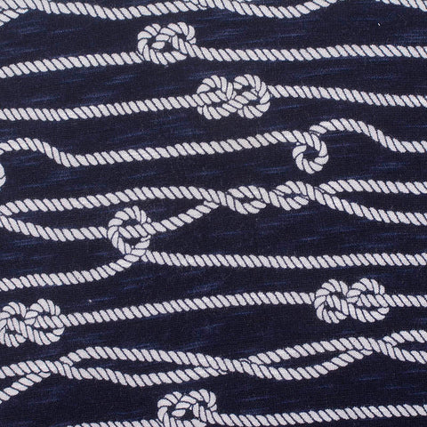 Printed Slub 100% Viscose Jersey Knit Fabric, 145 gsm — Navy