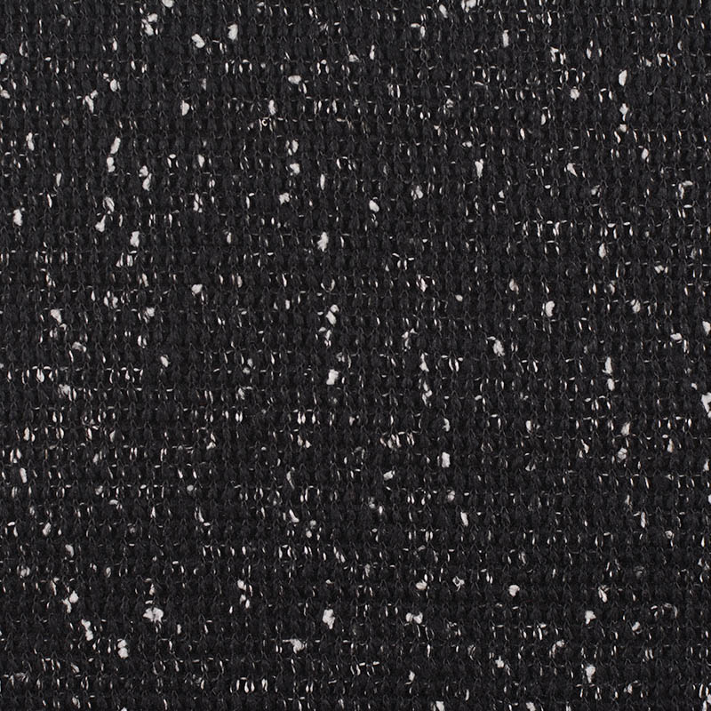 Black Marl Interlock Knit, Polyester, 353 gsm