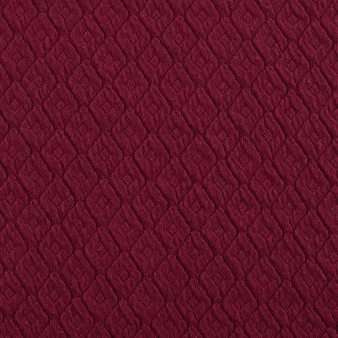 Deep Red Tone-on-Tone Diamond Interlock Knit, Cotton-Poly
