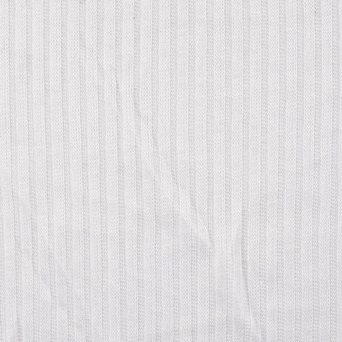 Polyester Viscose Rib Knit Fabric, 142 gsm — White