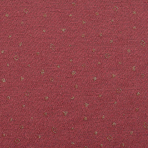 Gold Abstract-Fleck French Terry, Poly-Cotton