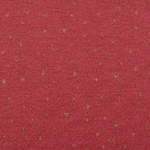 Gold Abstract-Fleck French Terry, Poly-Cotton