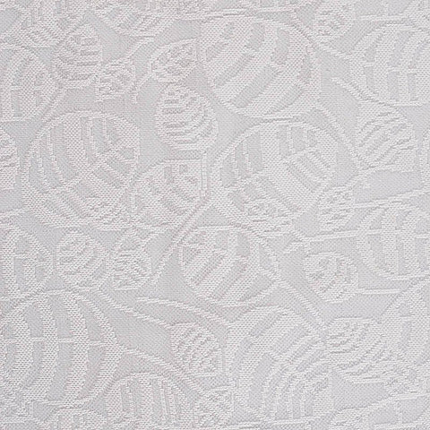 White Leaves Interlock Knit, Polyester