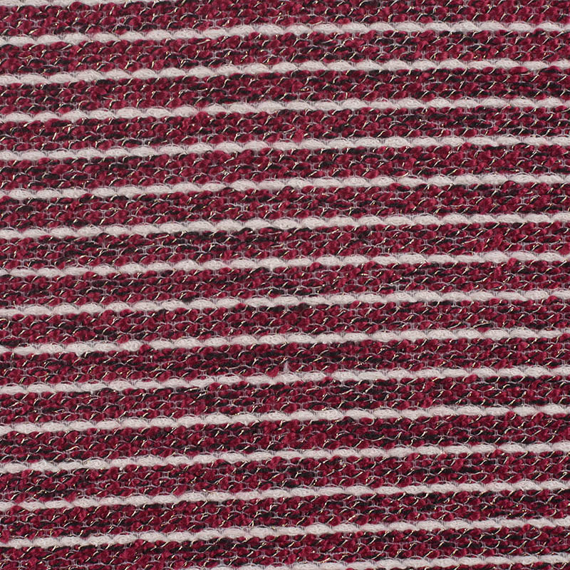 Maroon Horizontal-Stripe French Terry, Acrylic-Poly