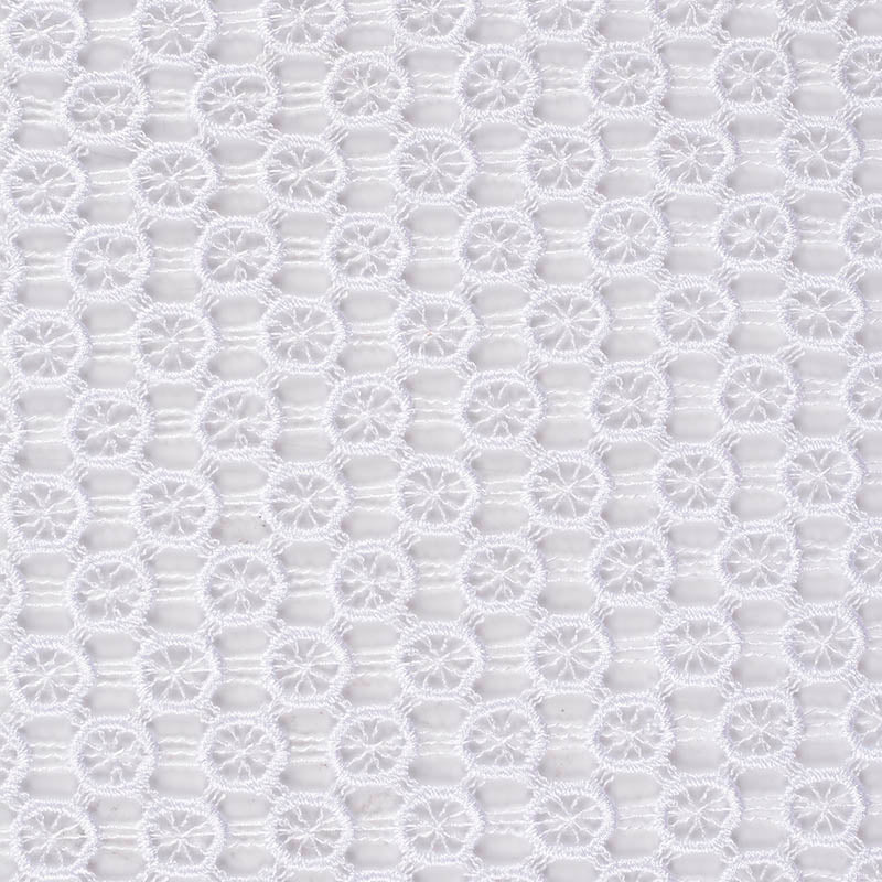White Floral Knit, Polyester, 234 gsm