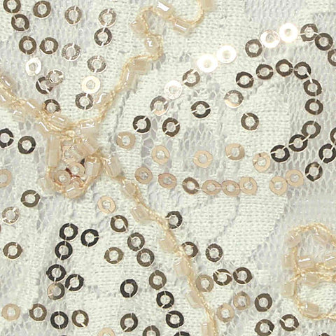 White Sequin Lace, Polyester