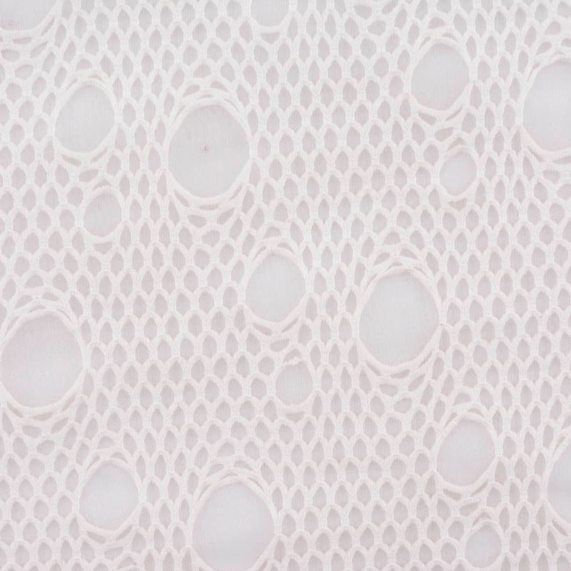 White Openwork Knit, Polyester, 172 gsm