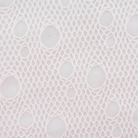 White Openwork Knit, Polyester, 172 gsm