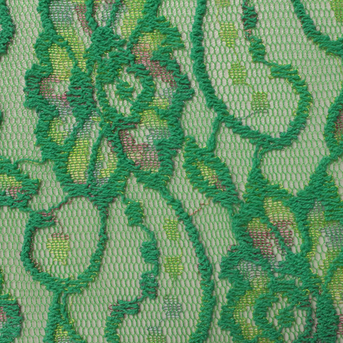 Green Floral Lace, Cotton